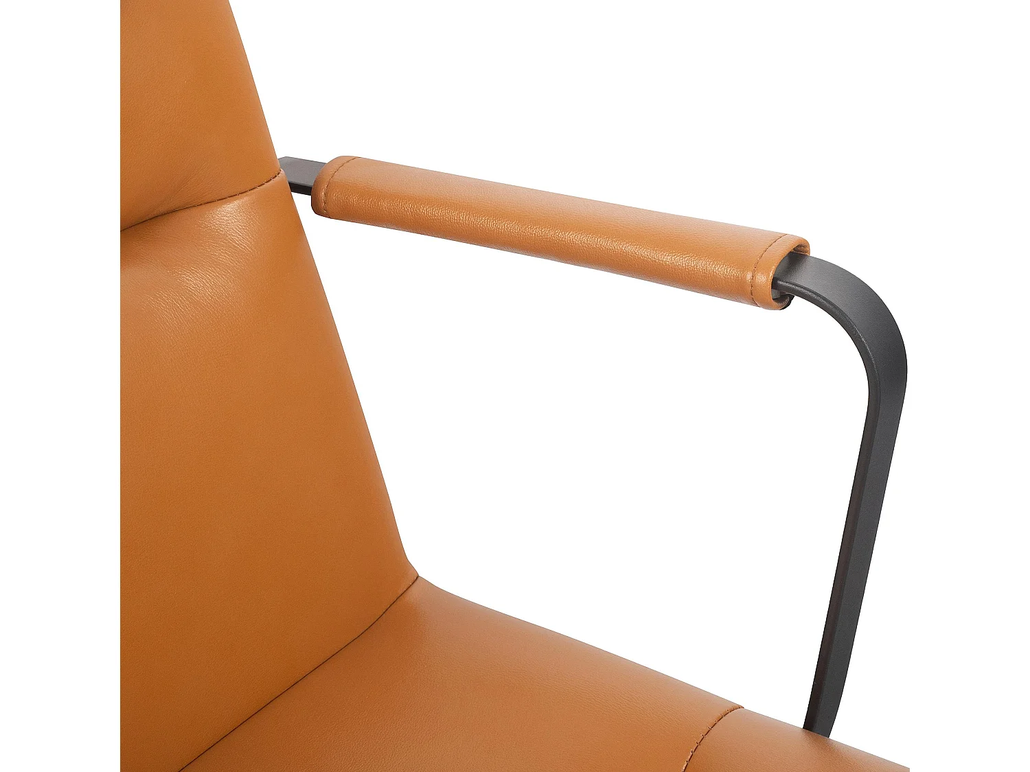 Chaise de bureau - Véritable cuir - Marron - Hilda