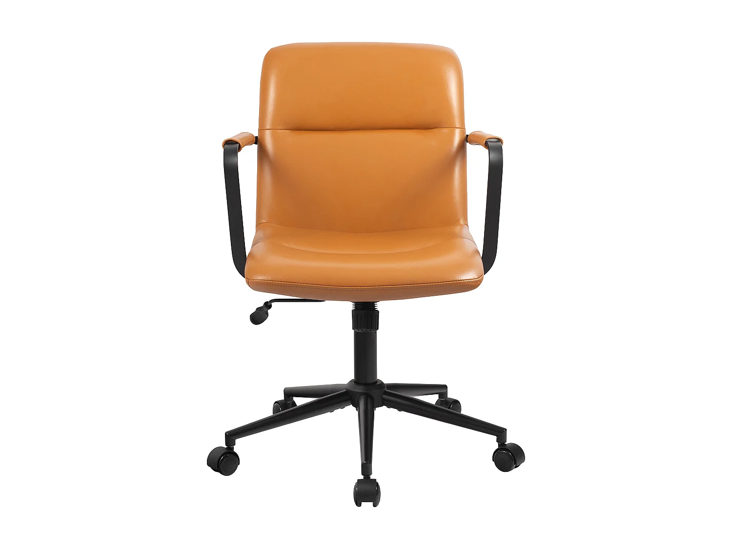 Chaise de bureau - Véritable cuir - Marron - Hilda