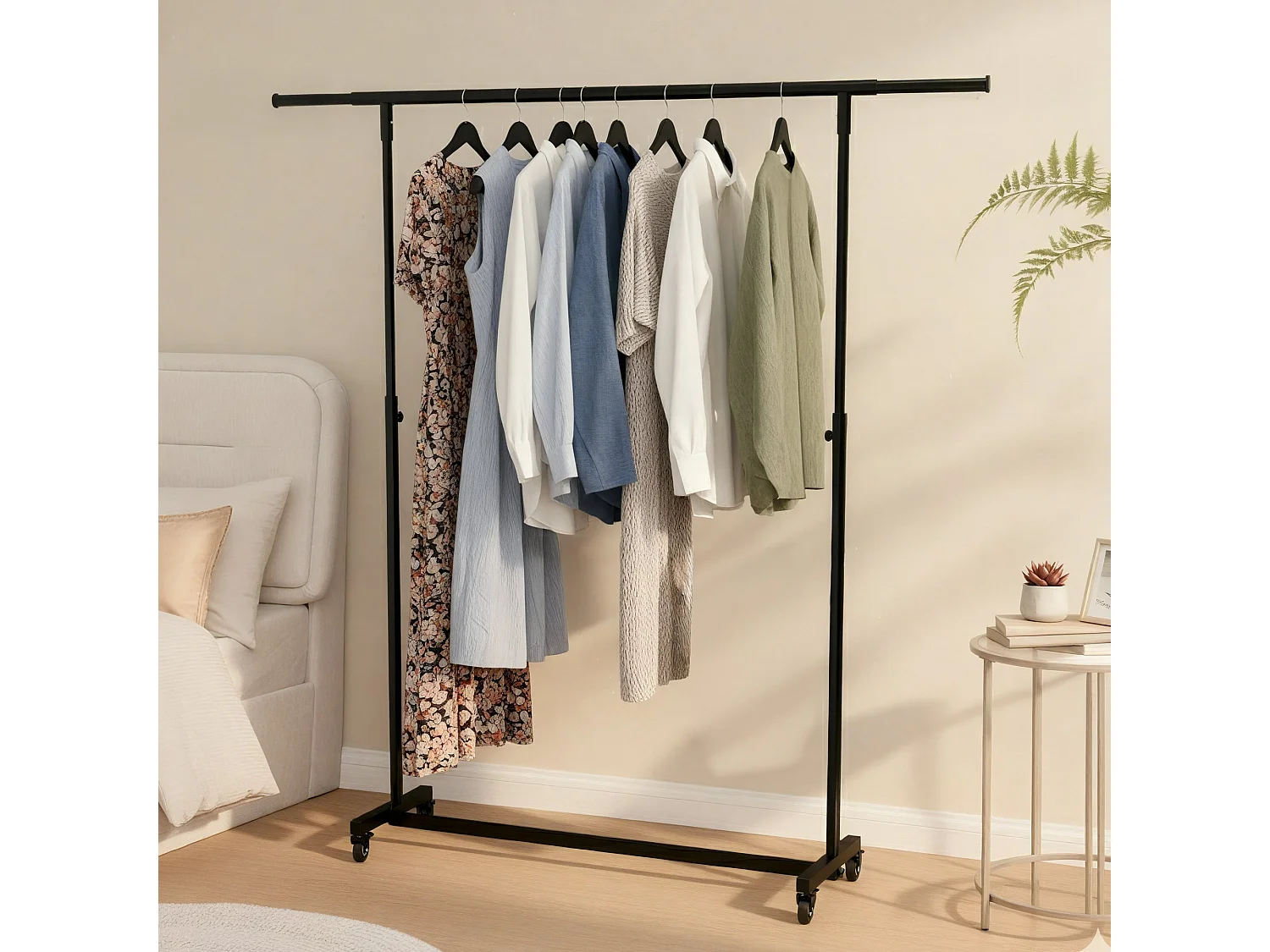 Portant à vêtement - Métal - 120x50x188 cm - Noir - Soran