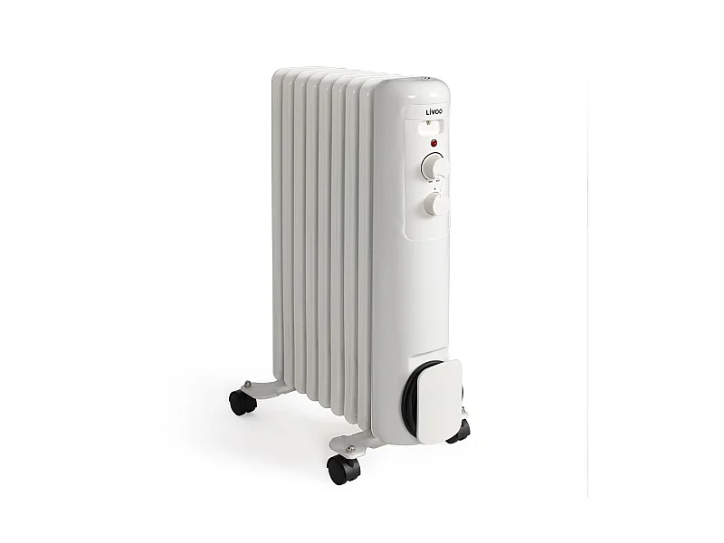 Livoo Radiateur bain d'huile 2000w blanc - DOM502W