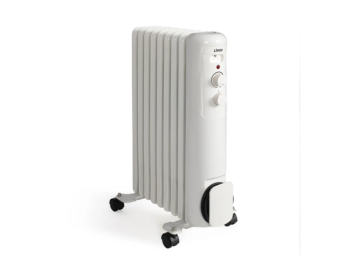 Livoo Radiateur bain d'huile 2000w blanc - DOM502W
