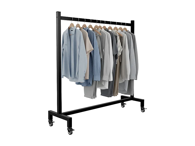 Portant à vêtement - Acier inoxydable - 120x38x120 - Noir - Gisborne