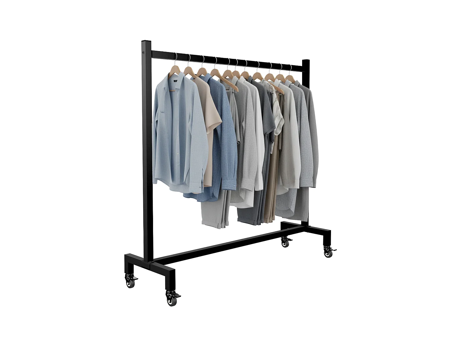 Portant à vêtement - Acier inoxydable - 120x38x120 - Noir - Gisborne