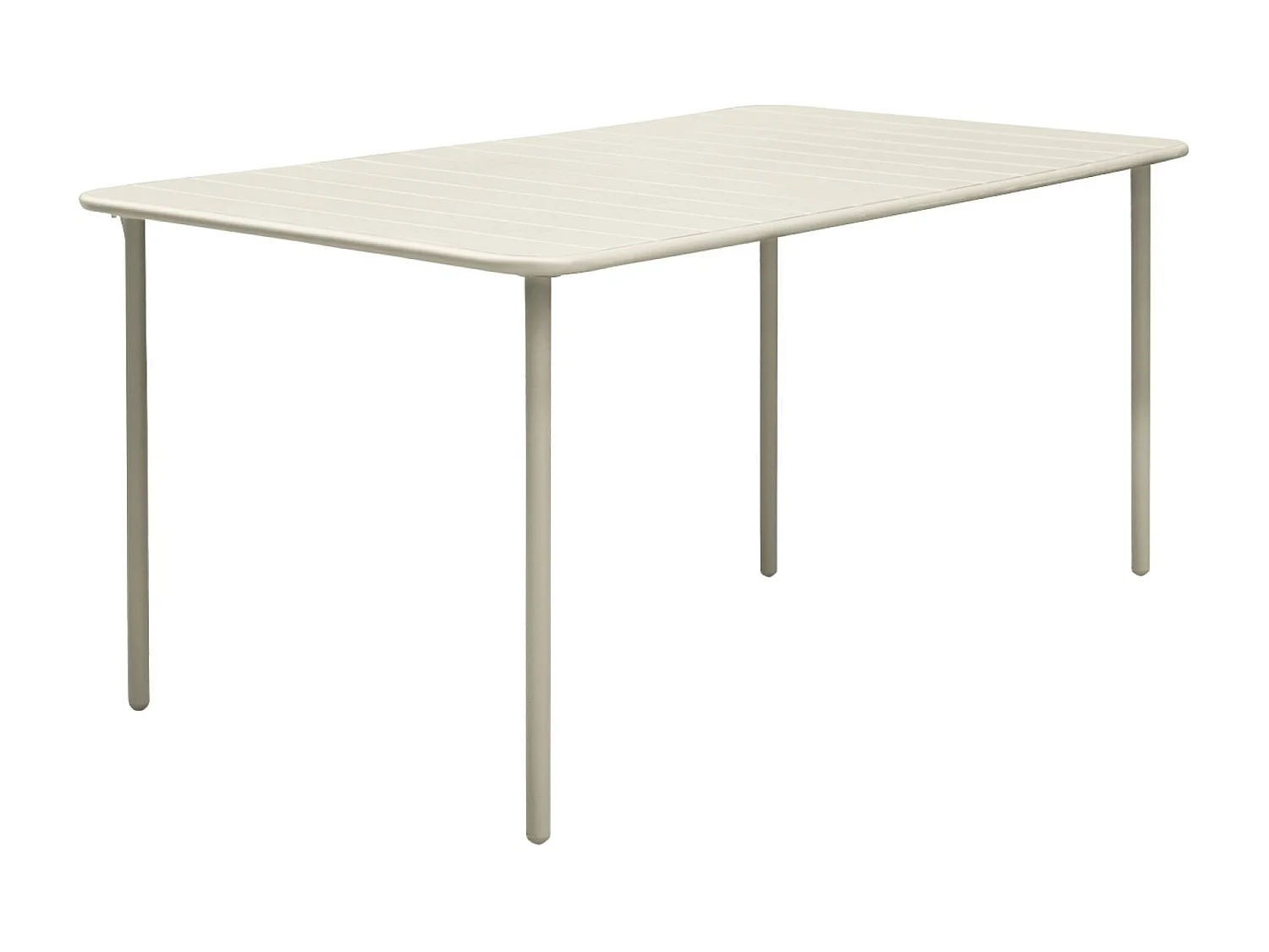 Table de jardin métal + 8 assises beige traitement antirouille. lattes et bords arrondis