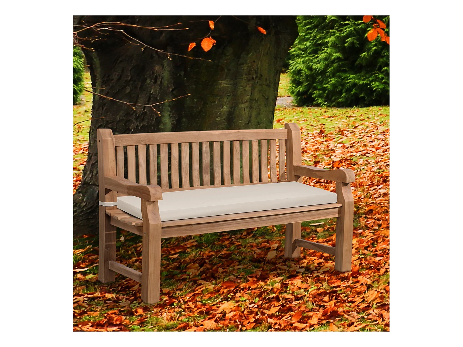 Banc de jardin - Bois - Crème - Jackson V2