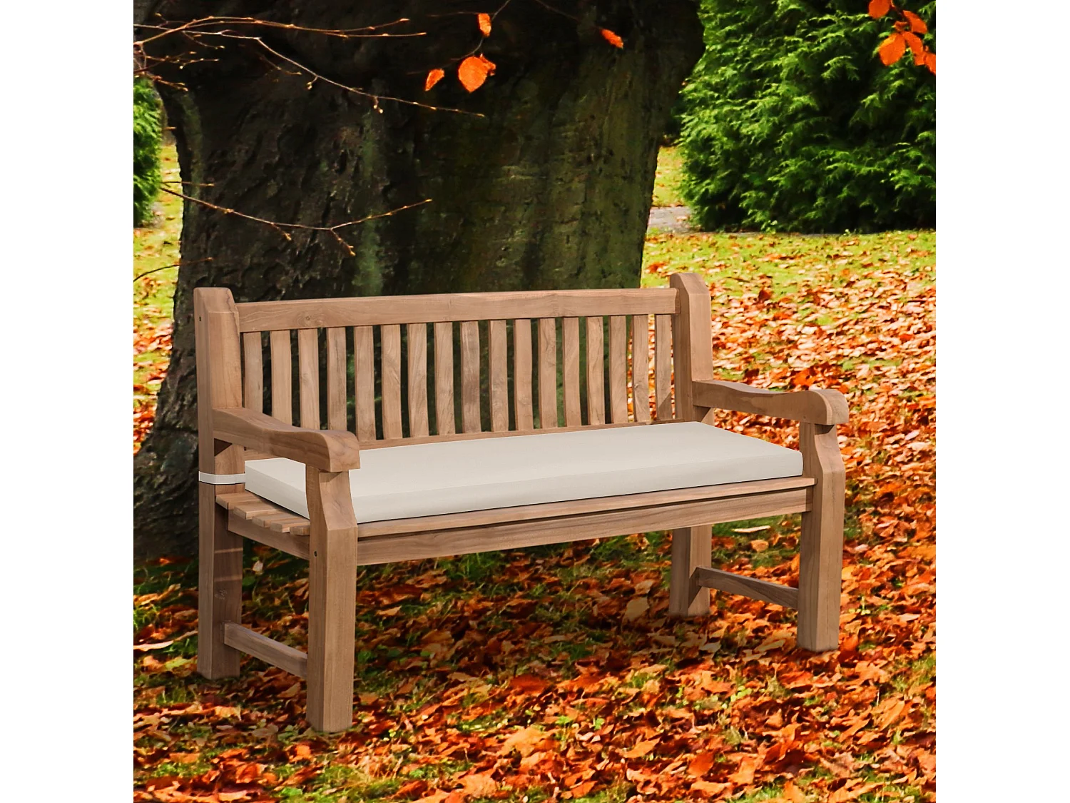 Banc de jardin - Bois - Crème - Jackson V2