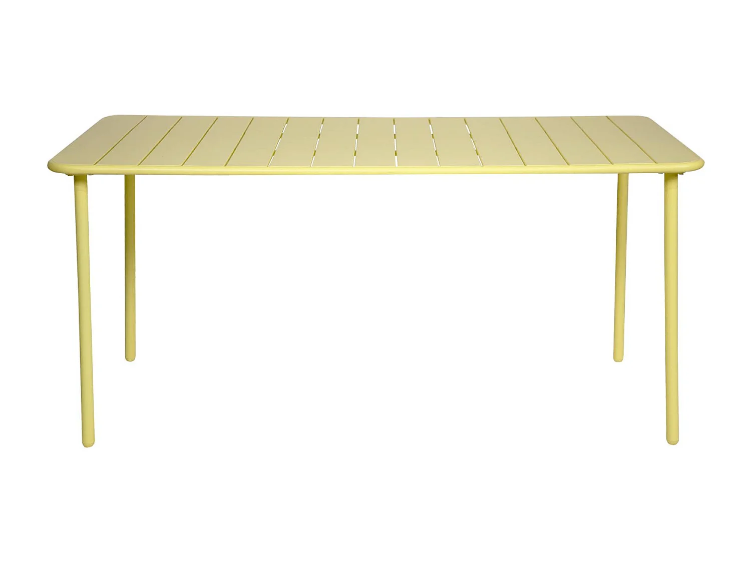 Table de jardin métal + 6 assises jaune Amélia