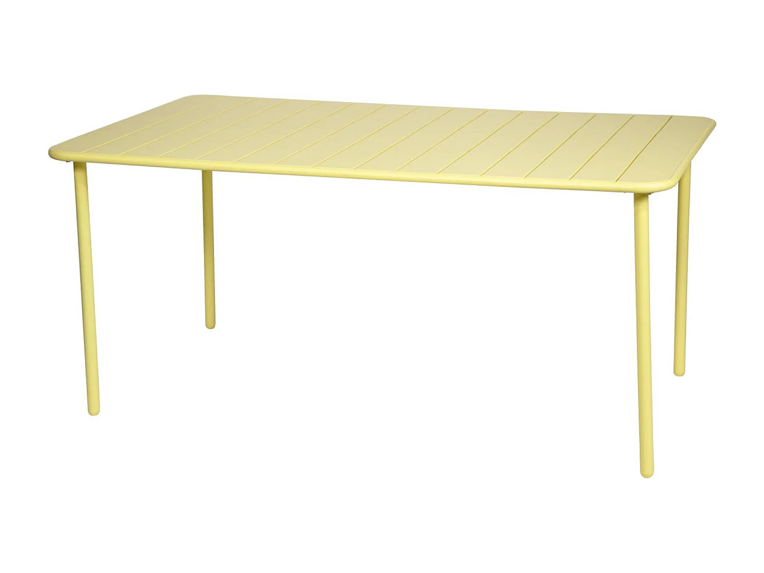 Table de jardin métal + 6 assises jaune Amélia