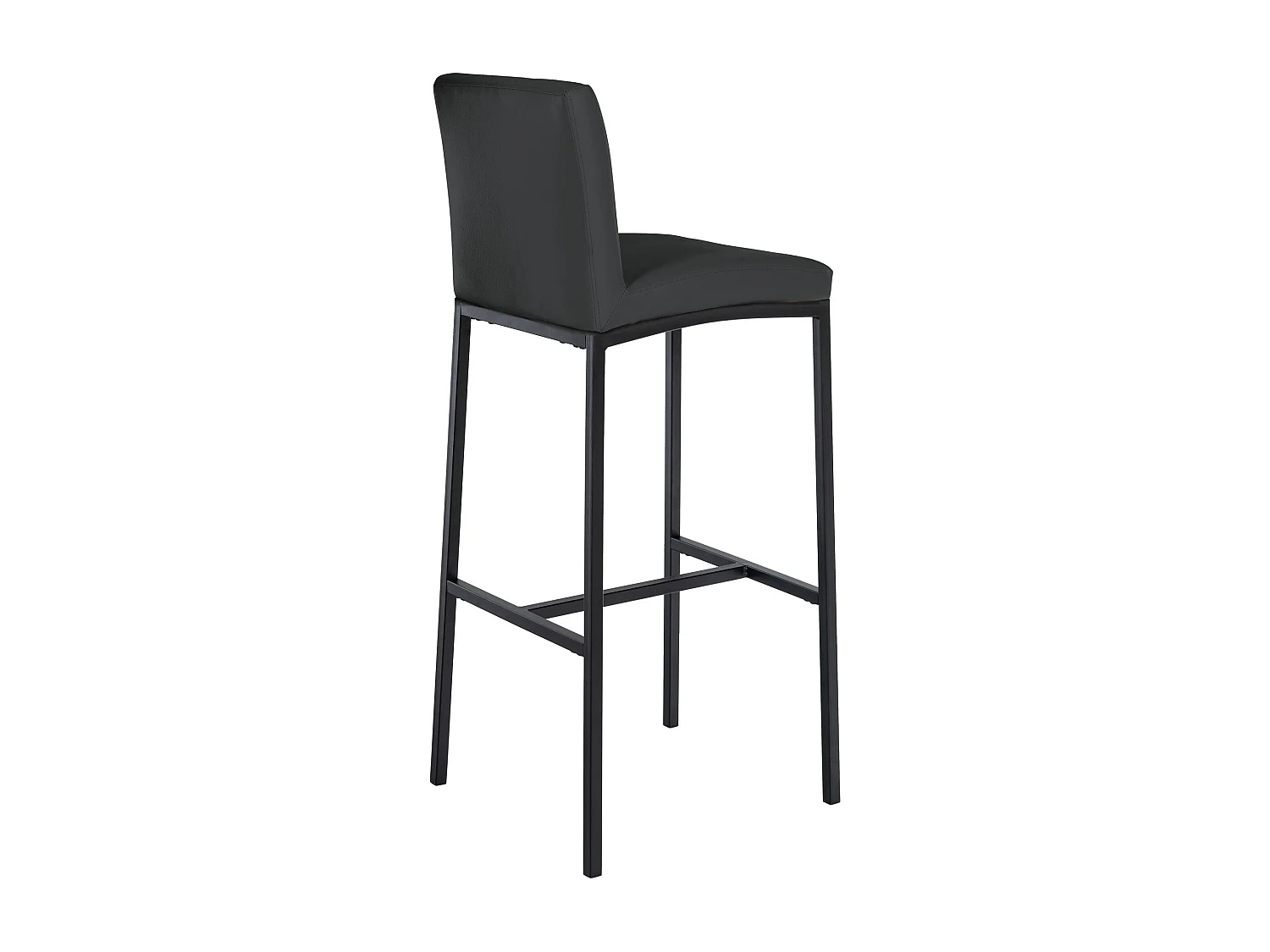 Lot de 2  Tabouret de bar - Similicuir - Gris foncé - Freeport