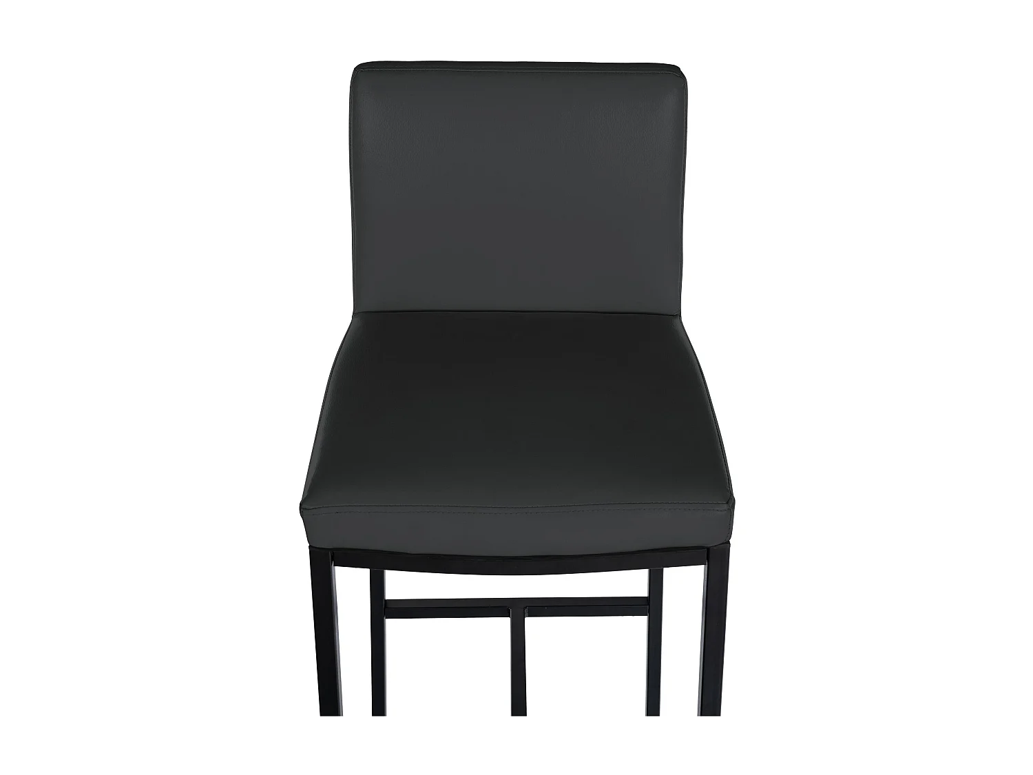 Lot de 2  Tabouret de bar - Similicuir - Gris foncé - Freeport