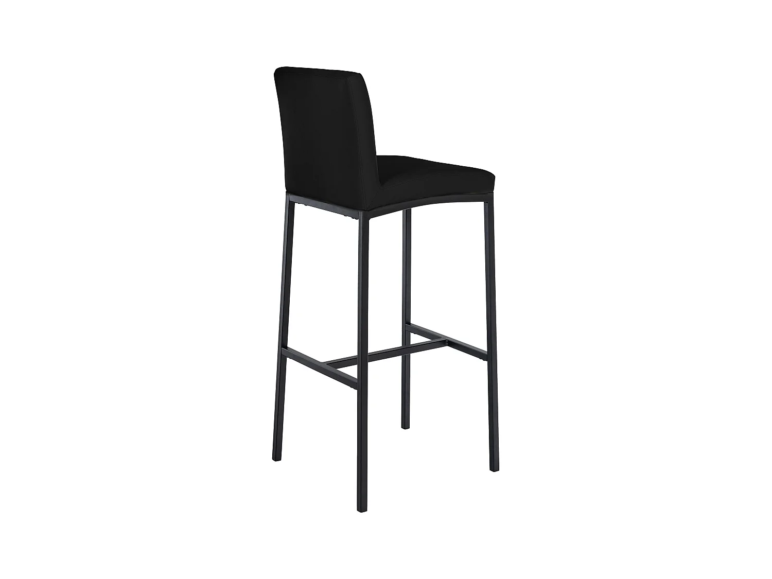 Lot de 2  Tabouret de bar - Similicuir - Noir - Freeport