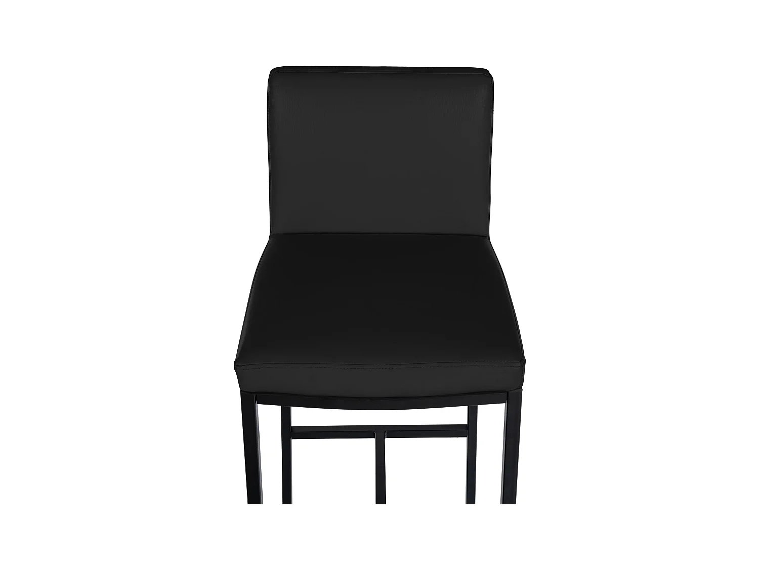 Lot de 2  Tabouret de bar - Similicuir - Noir - Freeport