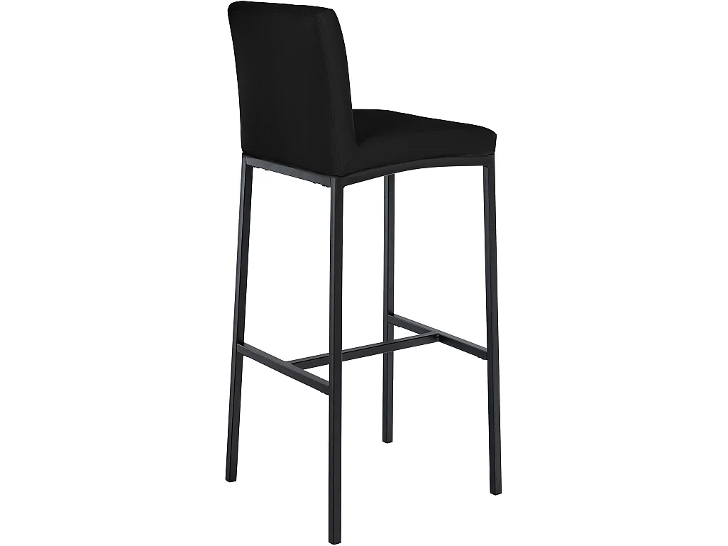 Lot de 2  Tabouret de bar - Similicuir - Noir - Freeport