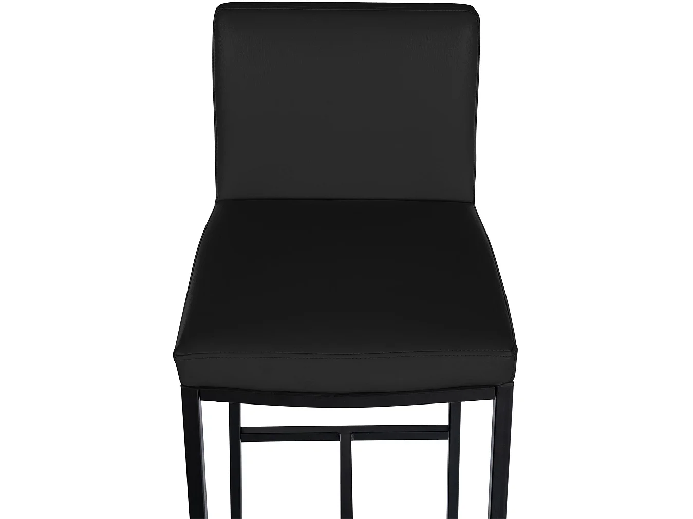 Lot de 2  Tabouret de bar - Similicuir - Noir - Freeport