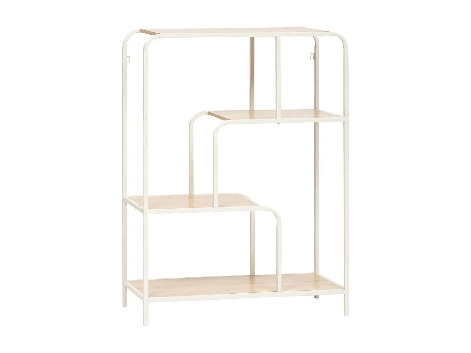 Estantería Curvy 3 estantes blanco/natural 101x76x27 cm