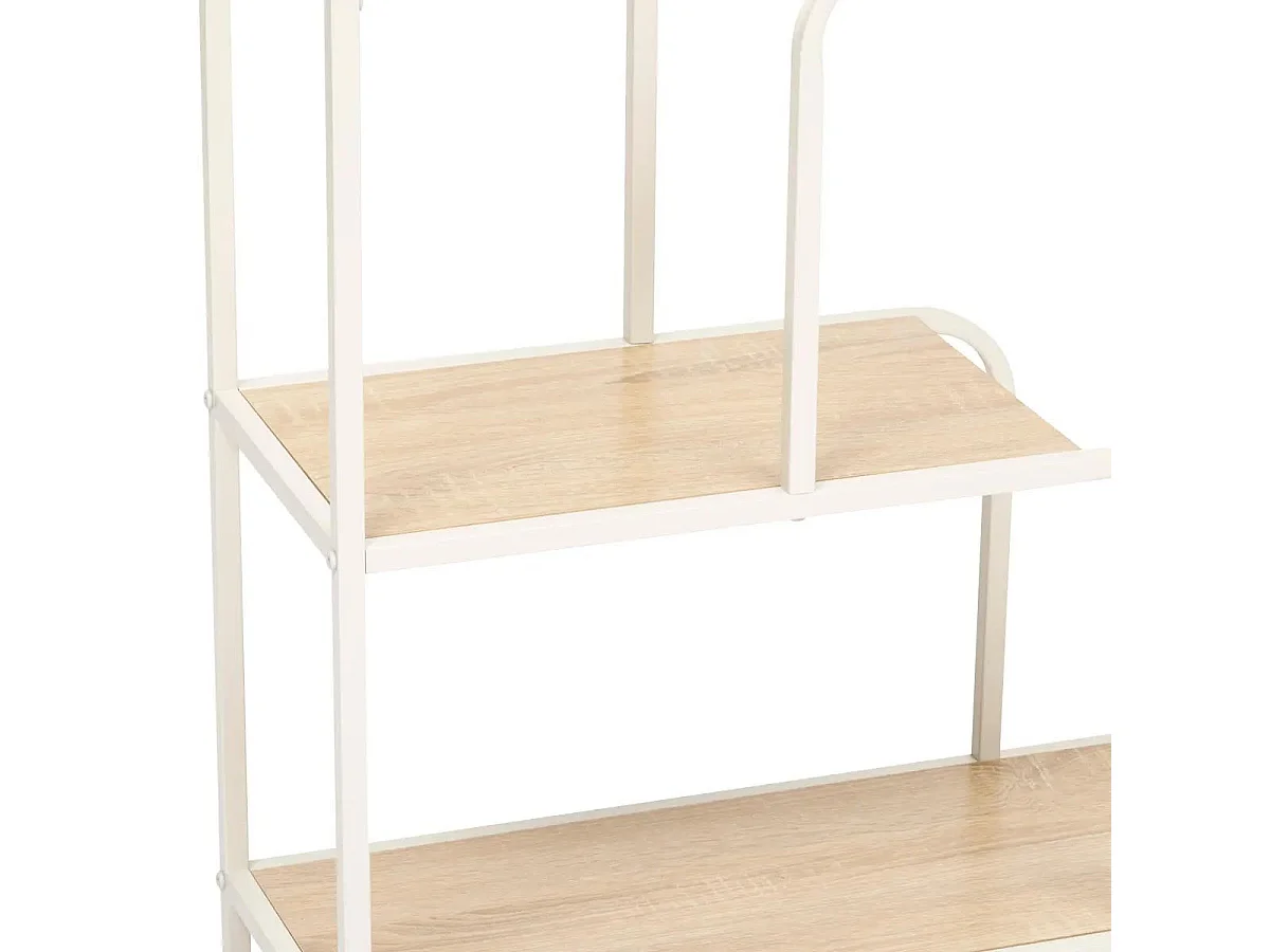 Estantería Curvy 3 estantes blanco/natural 101x76x27 cm