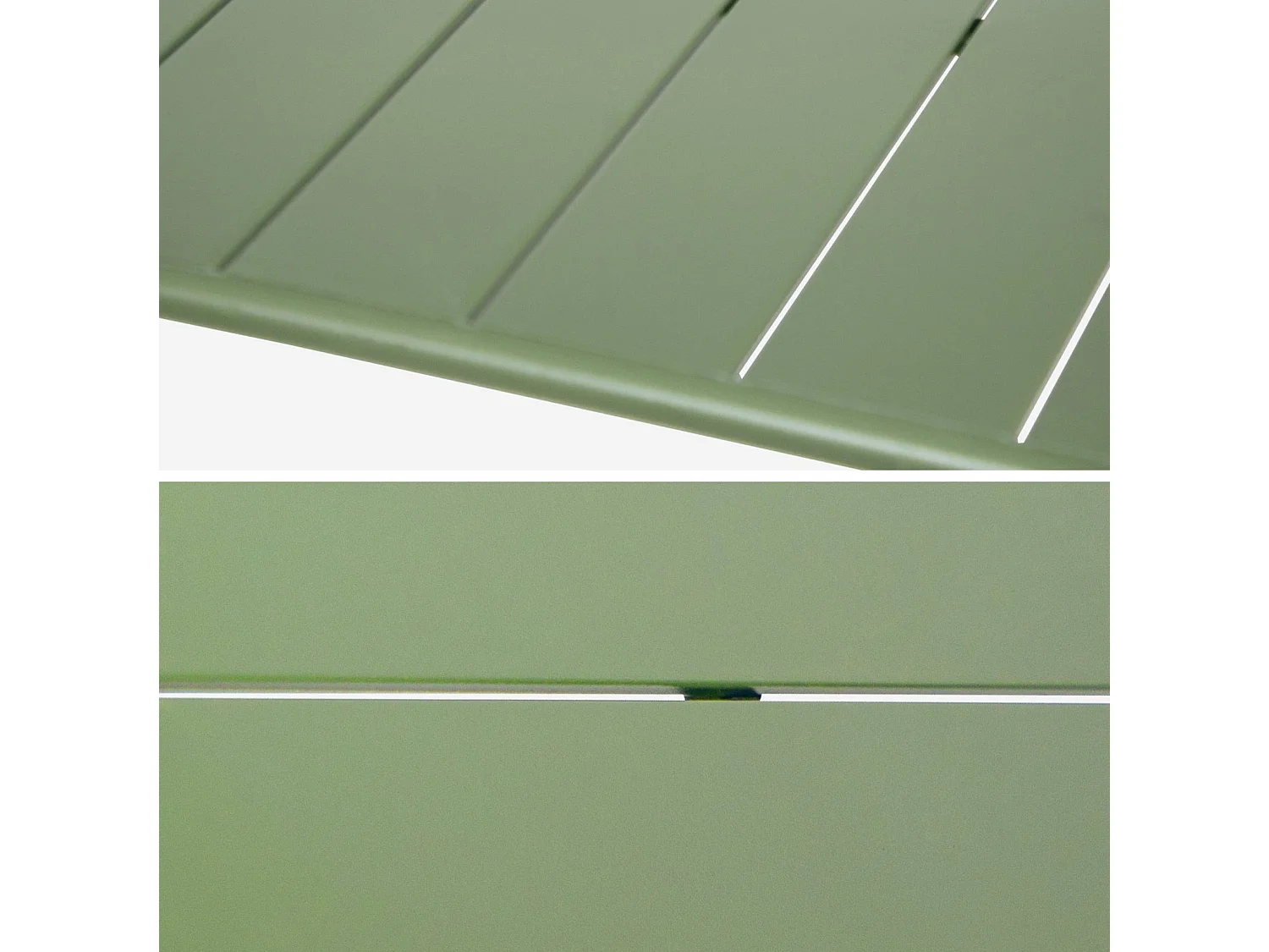 Set tavolo da giardino in metallo con 6 sedie, verde