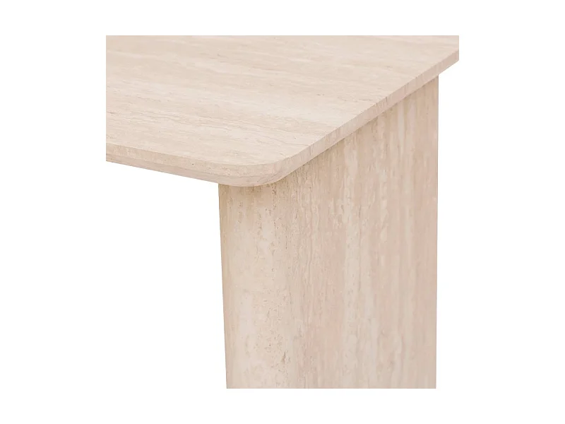 Table haute bar Anaya 120 cm MDF effet travertin Atmosphera