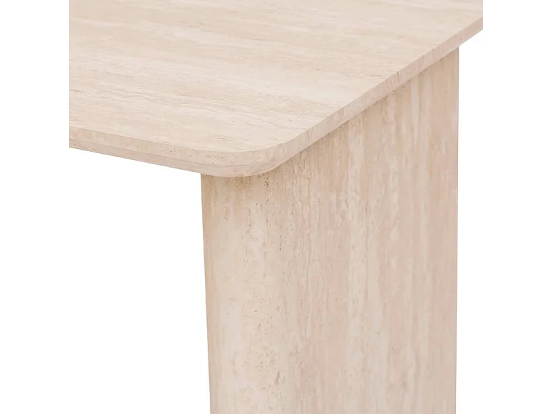 Table haute bar Anaya 120 cm MDF effet travertin Atmosphera