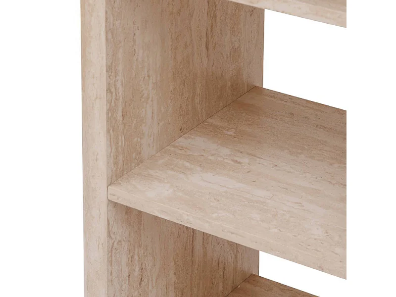 Table haute bar Anaya 120 cm MDF effet travertin Atmosphera