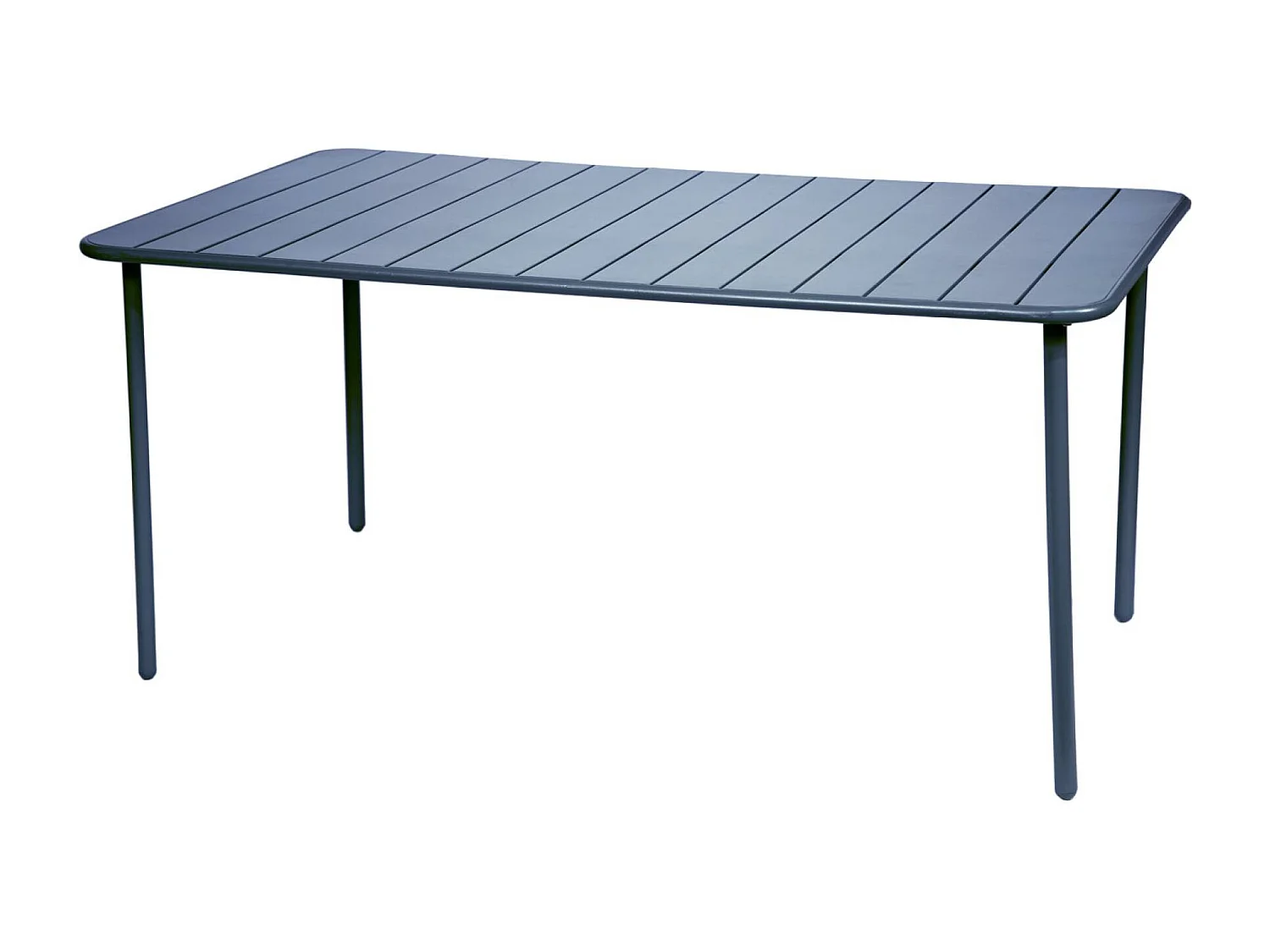 Table de jardin métal + 6 assises bleu marine Amélia