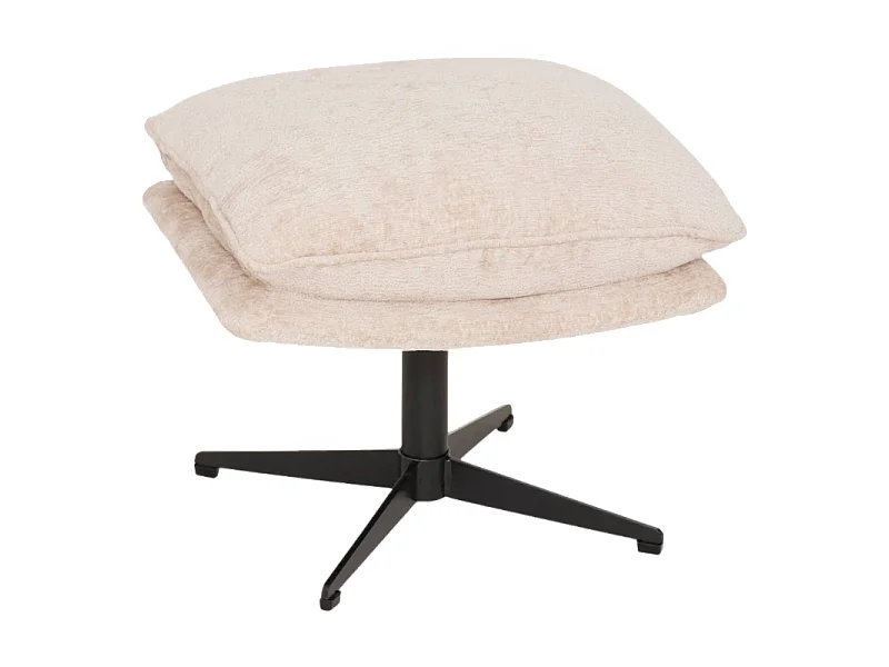 Pouf repose pied Stelan tissu chenille argile Atmosphera