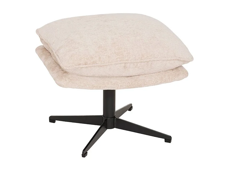 Pouf repose pied Stelan tissu chenille argile Atmosphera