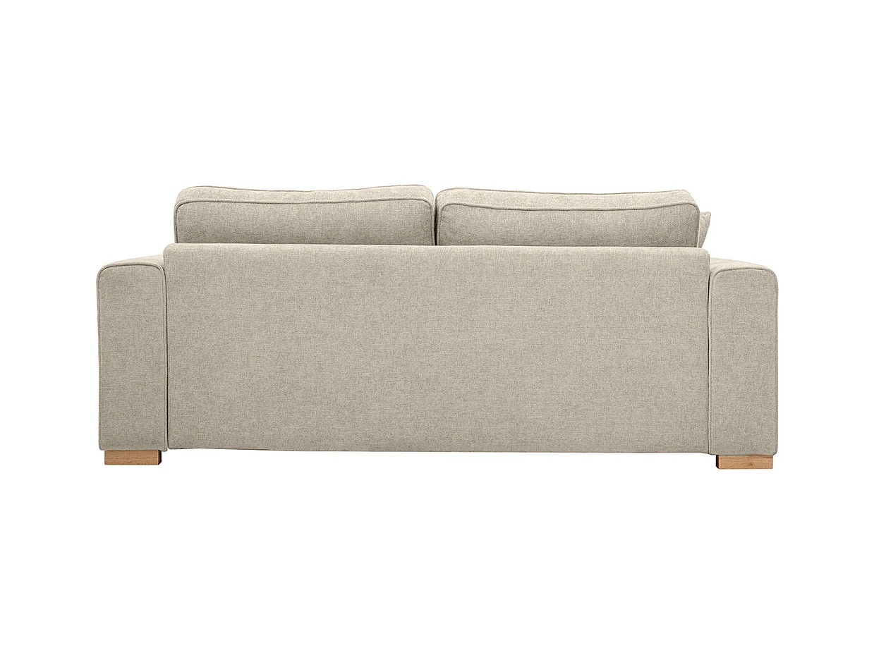 Canapé design 3 places en tissu effet velours texturé beige PEPPER