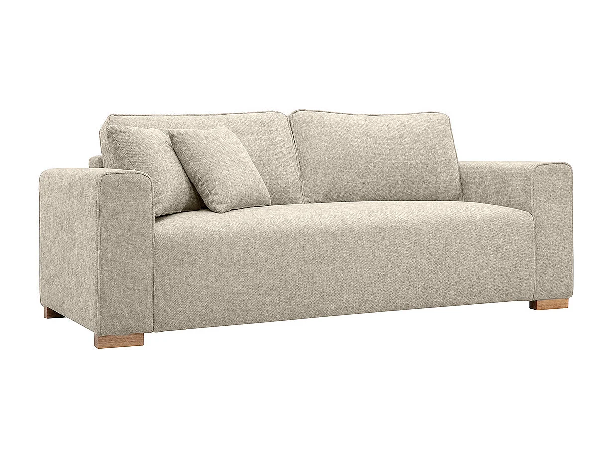 Designersofa für 3 Personen in texturiertem Samt-Effekt Stoff beige PEPPER