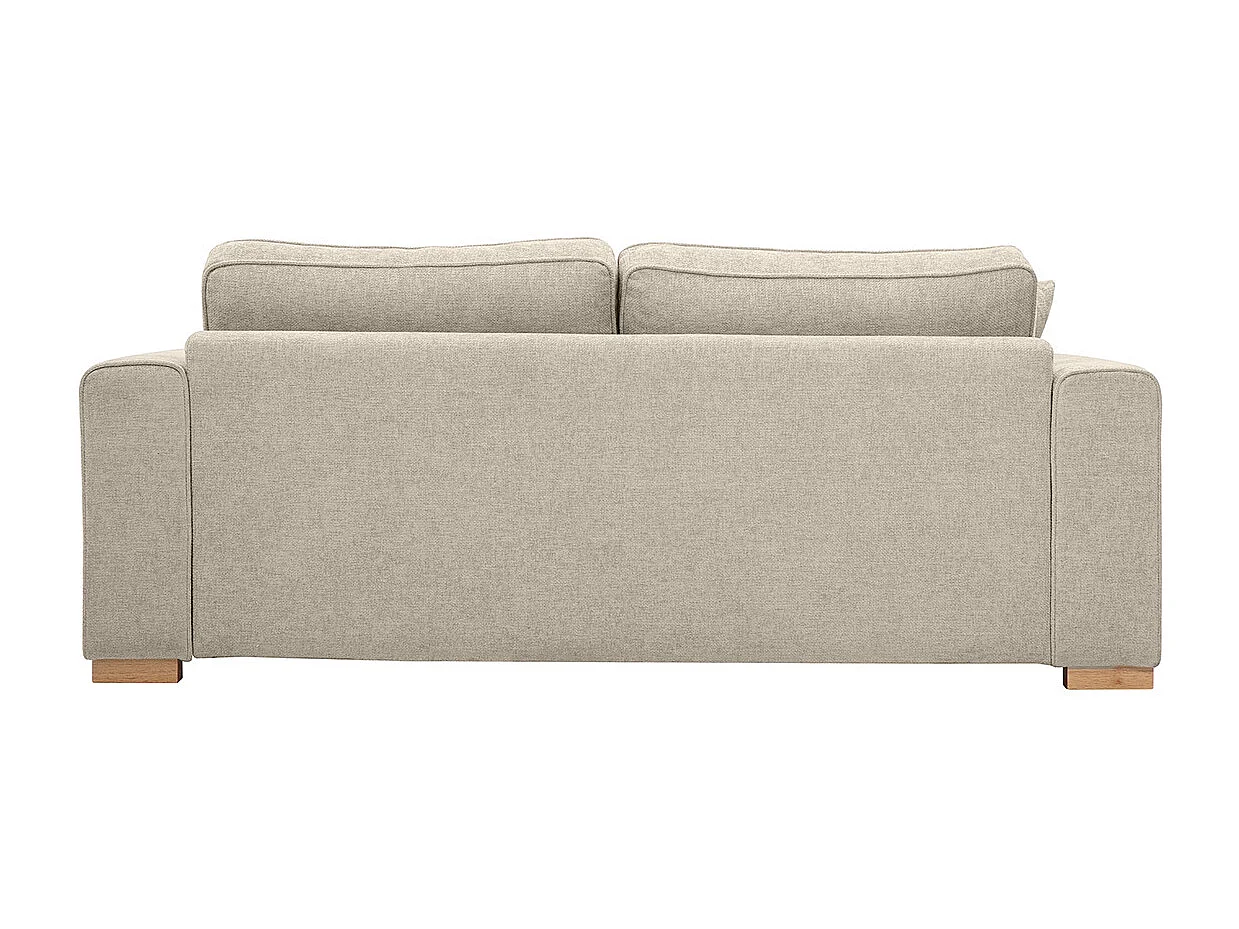 Designersofa für 3 Personen in texturiertem Samt-Effekt Stoff beige PEPPER