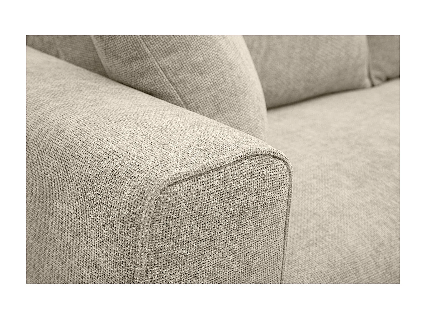 Designersofa für 3 Personen in texturiertem Samt-Effekt Stoff beige PEPPER