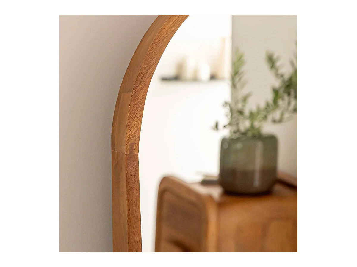 Grand miroir en bois de manguier Marley
