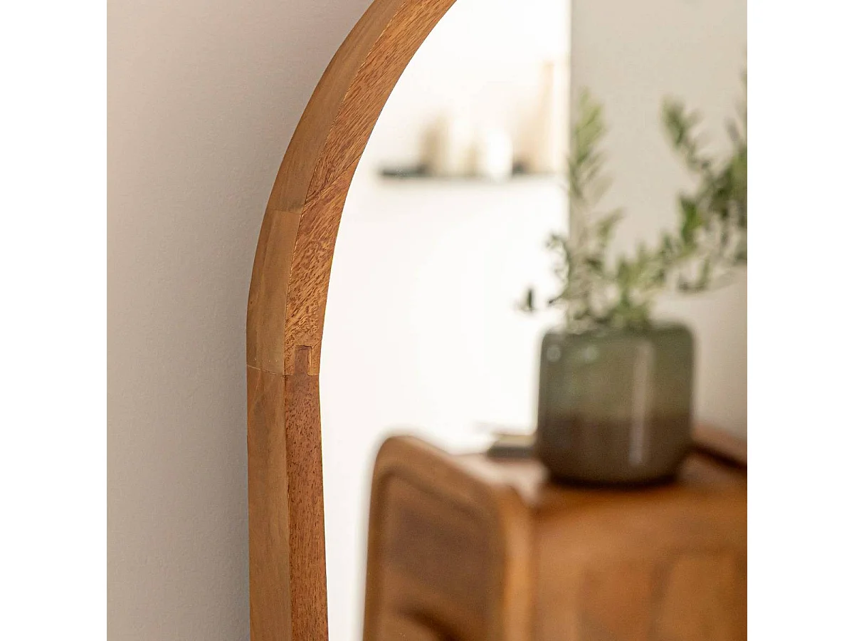 Grand miroir en bois de manguier Marley