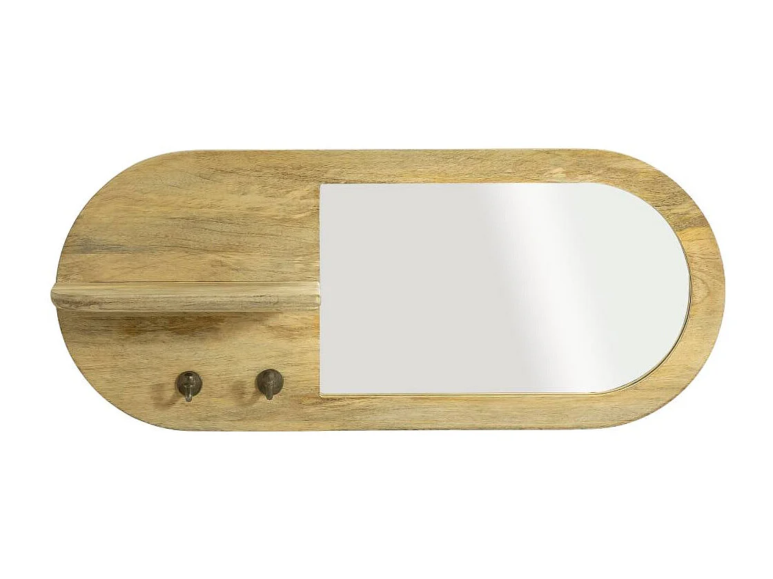 Espejo oval en madera de mango claro Juliet