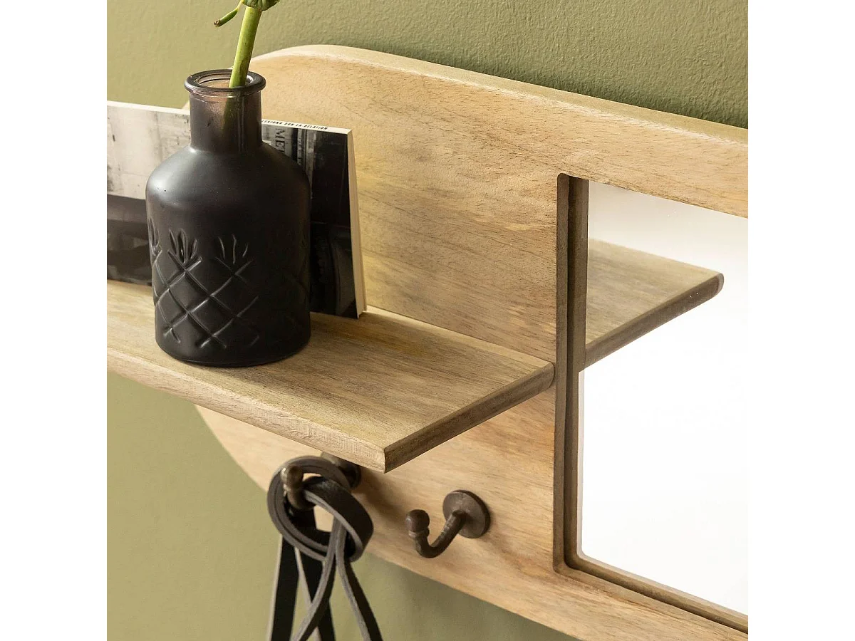 Espejo oval en madera de mango claro Juliet