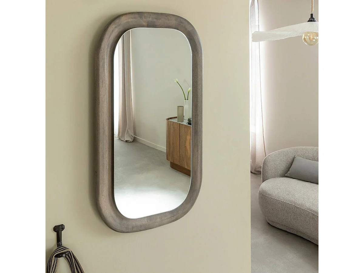 Espejo oval en madera de mango Marley