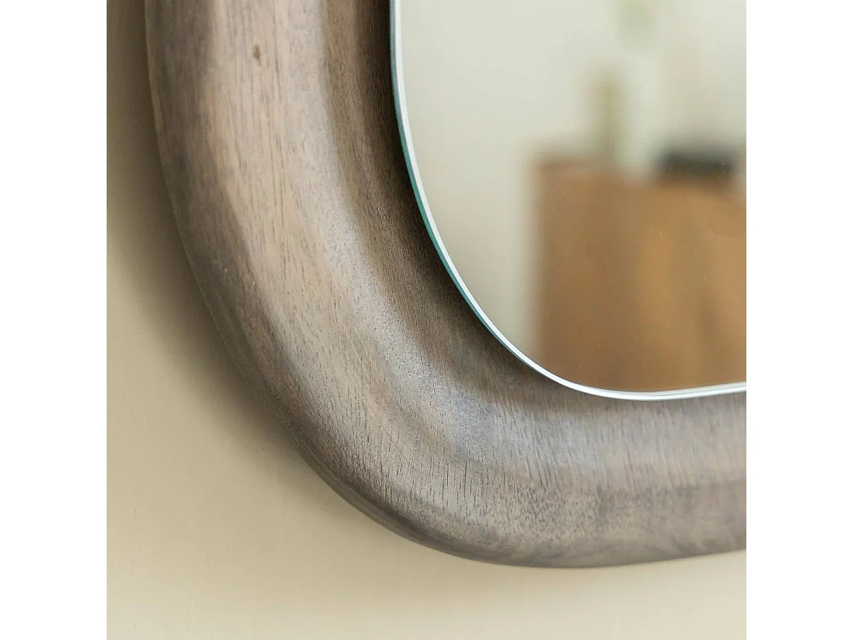Espejo oval en madera de mango Marley