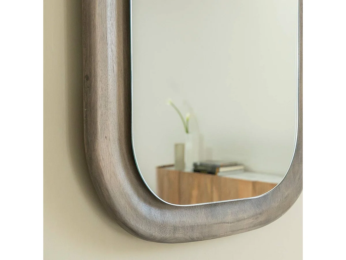 Espejo oval en madera de mango Marley