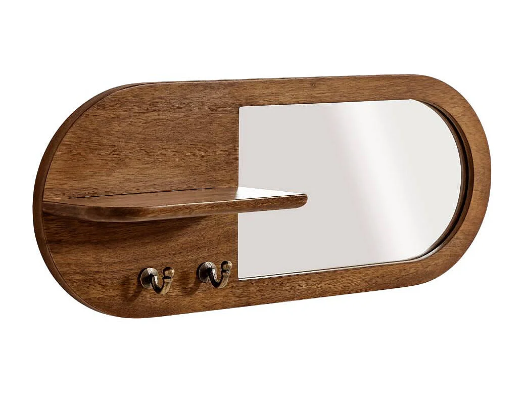 Espejo oval en madera de mango dark Remick