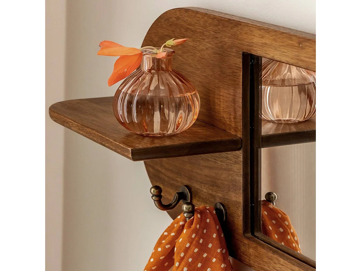 Espejo oval en madera de mango dark Remick