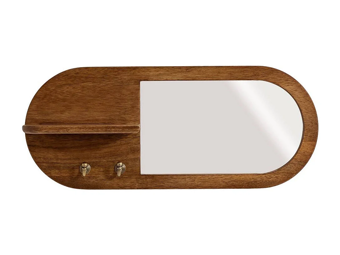 Espejo oval en madera de mango dark Remick