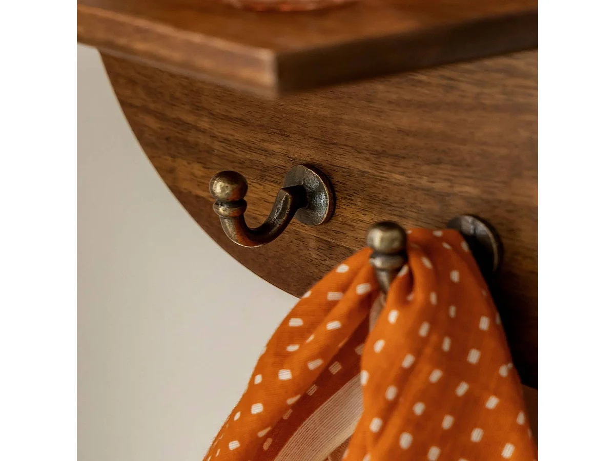 Espejo oval en madera de mango dark Remick