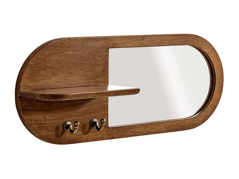 Espejo oval en madera de mango dark Remick