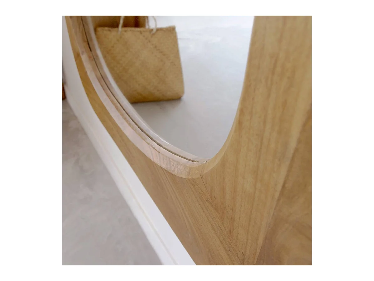 Grand miroir organique en bois de manguier Marley