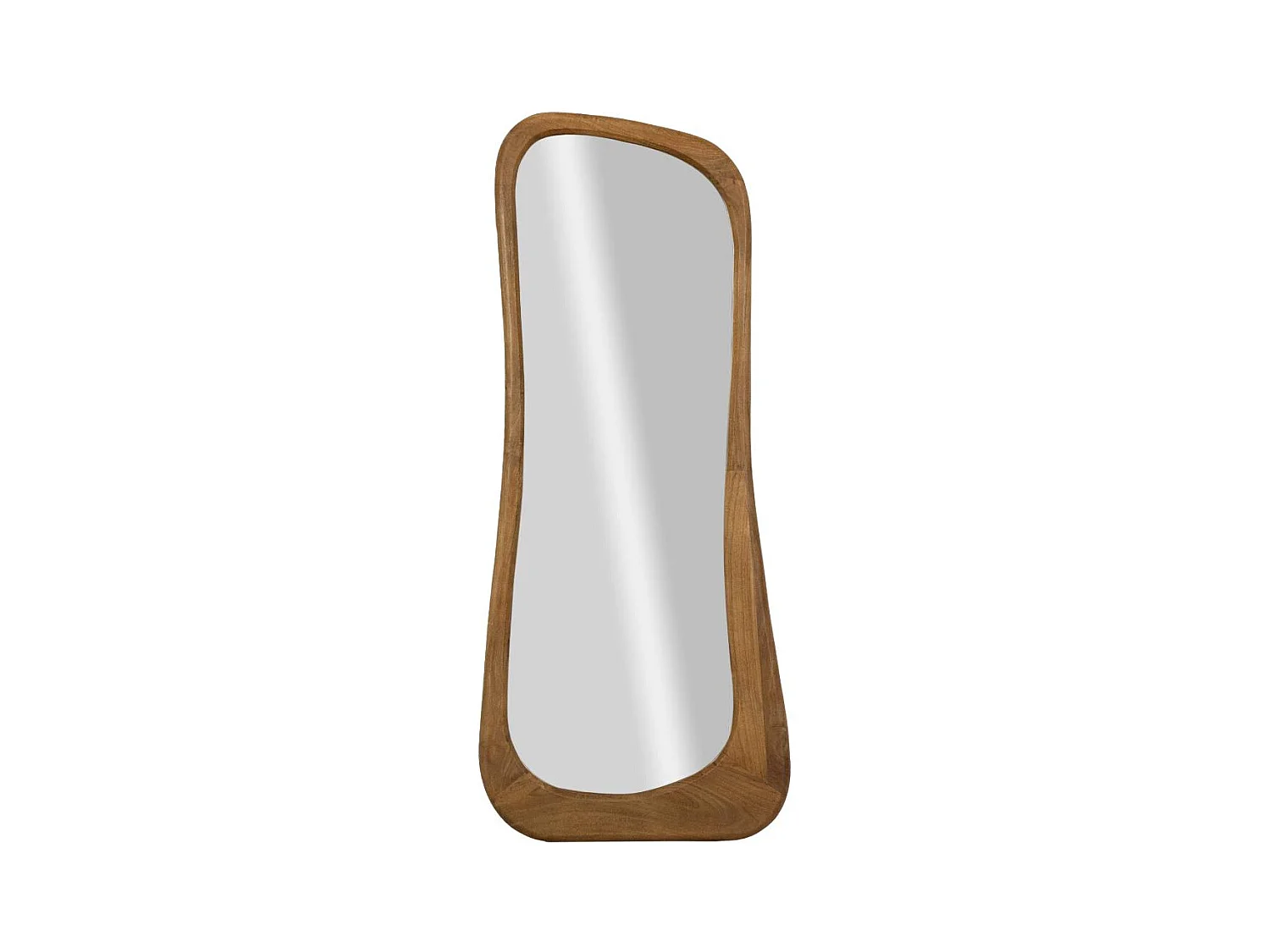 Grand miroir organique en bois de manguier Marley