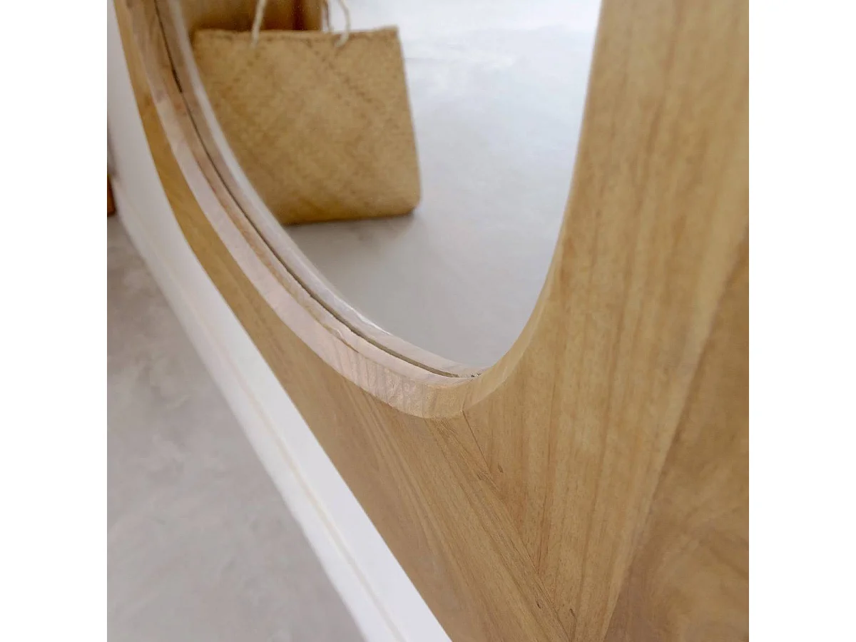 Grand miroir organique en bois de manguier Marley