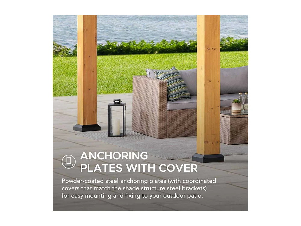 Abri voiture en bois avec toit à pignon et crochet de plafond DIRAN 603 cm x 336 cm