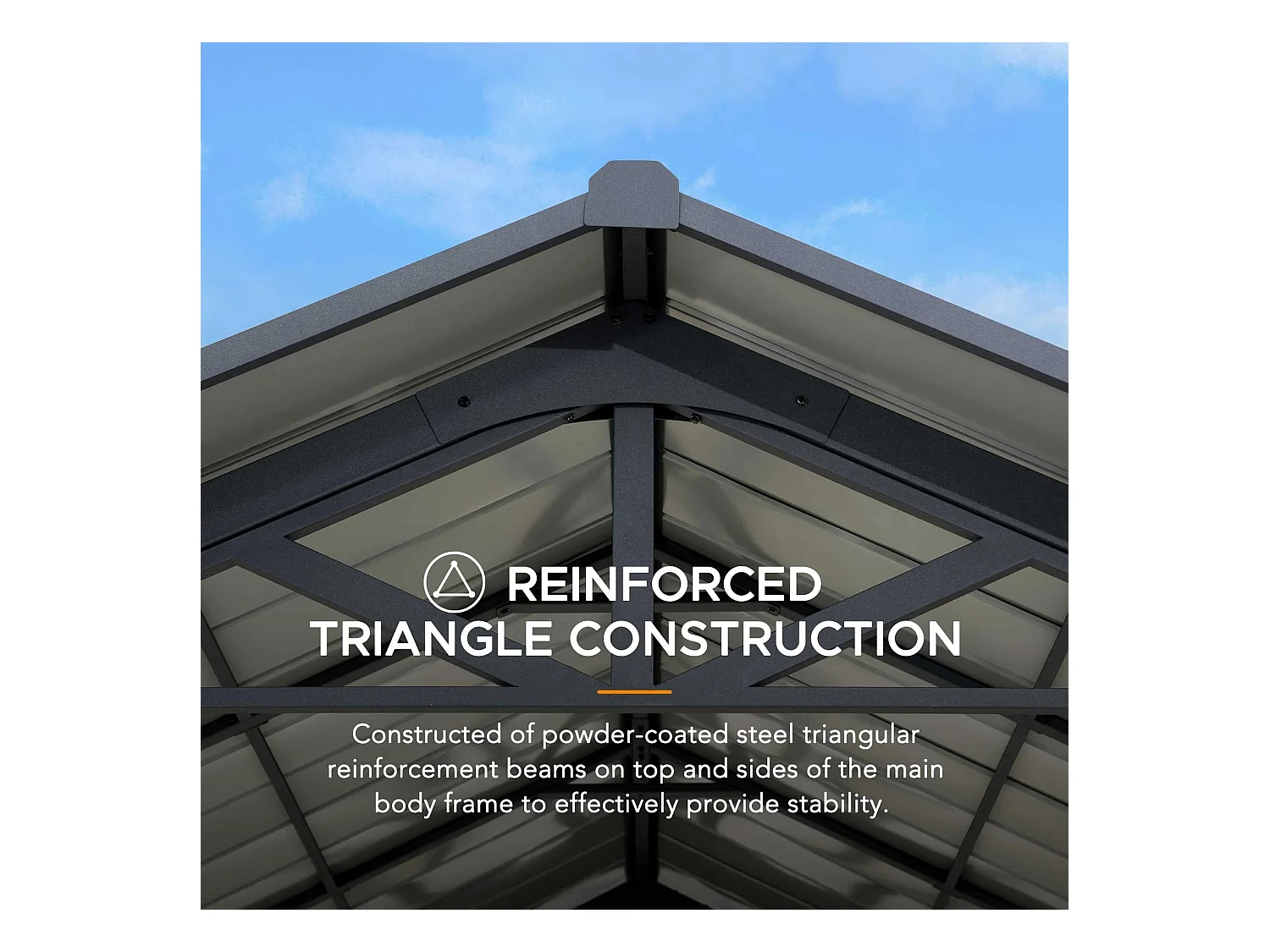 Abri voiture en métal avec toit à pignon et 2 crochets de plafond EIGER 367 cm x 610 cm