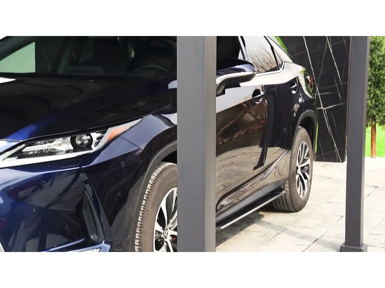 Abri voiture en métal avec toit à pignon et 2 crochets de plafond EIGER 367 cm x 610 cm