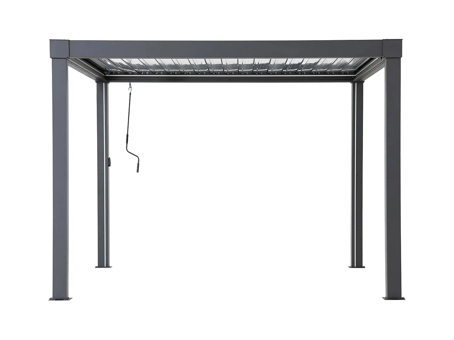 Pergola à lames avec éclairage LED solaire et toit réglable Matterhorn 306 cm x 306 cm